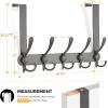 imageRavinte 2 Pack Over The Door Hanger with 10 Coat Hooks for Hanging Clothes Towels Accessories Wallets Blankets etc Heavy Duty Iron Gray Stainless SteelIron Gray