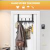 imageRavinte 2 Pack Over The Door Hanger with 10 Coat Hooks for Hanging Clothes Towels Accessories Wallets Blankets etc Heavy Duty Iron Gray Stainless SteelBlack