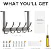 imageRavinte 2 Pack Over The Door Hanger with 10 Coat Hooks for Hanging Clothes Towels Accessories Wallets Blankets etc Heavy Duty Iron Gray Stainless SteelIron Gray