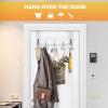 imageRavinte 2 Pack Over The Door Hanger with 10 Coat Hooks for Hanging Clothes Towels Accessories Wallets Blankets etc Heavy Duty Iron Gray Stainless SteelSilver