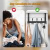 imageRavinte 2 Pack Over The Door Hanger with 10 Coat Hooks for Hanging Clothes Towels Accessories Wallets Blankets etc Heavy Duty Iron Gray Stainless SteelBlack