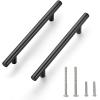 imageRavinte 24 Pack 738 inch Cabinet Pulls Brushed Nickel Stainless Steel Kitchen Cupboard Handles Cabinet Handles 5 inch Hole CenterBlack