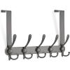 imageRavinte 2 Pack Over The Door Hanger with 10 Coat Hooks for Hanging Clothes Towels Accessories Wallets Blankets etc Heavy Duty Iron Gray Stainless SteelIron Gray