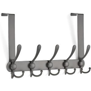 imageRavinte 2 Pack Over The Door Hanger with 10 Coat Hooks for Hanging Clothes Towels Accessories Wallets Blankets etc Heavy Duty Iron Gray Stainless SteelIron Gray
