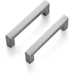 imageRavinte 55 Pack Square 334 Inch Cabinet Handles Matte Black Pulls for Kitchen Cabinets and DrawersSatin Nickel