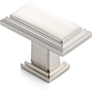 imageRavinte Brushed Nickel Cabinet Knobs 20 Pack Knobs for Cabinets and Drawers Rectangular Kitchen Cabinet Knobs Drawer Pulls and Knobs Silver Closet Door KnobsBrushed Nickel