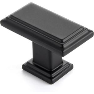 imageRavinte Brushed Nickel Cabinet Knobs 20 Pack Knobs for Cabinets and Drawers Rectangular Kitchen Cabinet Knobs Drawer Pulls and Knobs Silver Closet Door KnobsMatte Black