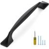 imageRavinte 10 Pack Cabinet Handles Oil Rubbed Bronze Cabinet Pulls 334 Inch Kitchen Curved Drawer Handles for Kitchen Cupboard Arch Pulls Square Foot Dresser Come with ScrewdriverMatte Black