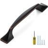 imageRavinte 10 Pack Cabinet Handles Oil Rubbed Bronze Cabinet Pulls 334 Inch Kitchen Curved Drawer Handles for Kitchen Cupboard Arch Pulls Square Foot Dresser Come with ScrewdriverOil Rubbed Bronze