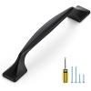 imageRavinte 10 Pack Cabinet Handles Oil Rubbed Bronze Cabinet Pulls 334 Inch Kitchen Curved Drawer Handles for Kitchen Cupboard Arch Pulls Square Foot Dresser Come with ScrewdriverMatte Black