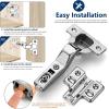 imageRavinte 60 Pack 30 Pairs European Kitchen Cabinet Hinges Soft Close Half Overlay Cabinet Door Hinges HeavyDuty Frameless Adjustable Concealed Cabinet Cup Hinge10