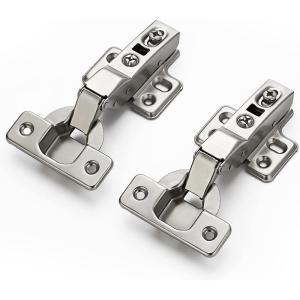 imageRavinte 60 Pack 30 Pairs European Kitchen Cabinet Hinges Soft Close Half Overlay Cabinet Door Hinges HeavyDuty Frameless Adjustable Concealed Cabinet Cup Hinge4