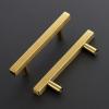 imageRavinte 30 Pack 3 Inch Cabinet Pulls Brushed Nickel Sqaure Kitchen Cabinet Handles Silver Cabinet Hardware Stainless Steel Drawer Pulls 5 Inch Overall Length with Mounting TemplateGold