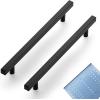 imageRavinte 30 Pack 3 Inch Cabinet Pulls Brushed Nickel Sqaure Kitchen Cabinet Handles Silver Cabinet Hardware Stainless Steel Drawer Pulls 5 Inch Overall Length with Mounting TemplateBlack