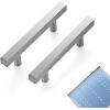 imageRavinte 30 Pack 3 Inch Cabinet Pulls Brushed Nickel Sqaure Kitchen Cabinet Handles Silver Cabinet Hardware Stainless Steel Drawer Pulls 5 Inch Overall Length with Mounting TemplateBrushed Nickel