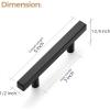 imageRavinte 30 Pack 3 Inch Cabinet Pulls Brushed Nickel Sqaure Kitchen Cabinet Handles Silver Cabinet Hardware Stainless Steel Drawer Pulls 5 Inch Overall Length with Mounting TemplateBlack
