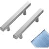 imageRavinte 30 Pack 3 Inch Cabinet Pulls Brushed Nickel Sqaure Kitchen Cabinet Handles Silver Cabinet Hardware Stainless Steel Drawer Pulls 5 Inch Overall Length with Mounting TemplateBrushed Nickel