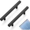 imageRavinte 30 Pack 3 Inch Cabinet Pulls Brushed Nickel Sqaure Kitchen Cabinet Handles Silver Cabinet Hardware Stainless Steel Drawer Pulls 5 Inch Overall Length with Mounting TemplateBlack