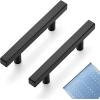 imageRavinte 30 Pack 3 Inch Cabinet Pulls Brushed Nickel Sqaure Kitchen Cabinet Handles Silver Cabinet Hardware Stainless Steel Drawer Pulls 5 Inch Overall Length with Mounting TemplateBlack