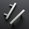 imageRavinte 30 Pack 3 Inch Cabinet Pulls Brushed Nickel Sqaure Kitchen Cabinet Handles Silver Cabinet Hardware Stainless Steel Drawer Pulls 5 Inch Overall Length with Mounting TemplateBrushed Nickel