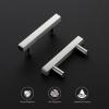 imageRavinte 30 Pack 3 Inch Cabinet Pulls Brushed Nickel Sqaure Kitchen Cabinet Handles Silver Cabinet Hardware Stainless Steel Drawer Pulls 5 Inch Overall Length with Mounting TemplateBrushed Nickel
