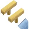 imageRavinte 30 Pack 3 Inch Cabinet Pulls Brushed Nickel Sqaure Kitchen Cabinet Handles Silver Cabinet Hardware Stainless Steel Drawer Pulls 5 Inch Overall Length with Mounting TemplateGold