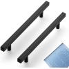 imageRavinte 30 Pack 3 Inch Cabinet Pulls Brushed Nickel Sqaure Kitchen Cabinet Handles Silver Cabinet Hardware Stainless Steel Drawer Pulls 5 Inch Overall Length with Mounting TemplateBlack