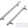 imageRavinte 30 Pack 3 Inch Cabinet Pulls Brushed Nickel Sqaure Kitchen Cabinet Handles Silver Cabinet Hardware Stainless Steel Drawer Pulls 5 Inch Overall Length with Mounting TemplateBrushed Nickel