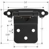 imageRavinte 50Pack 25Pairs 12inch Overlay Cabinet Door Hinges Kitchen Black SemiConcealed Hinges Face Mount Cabinet Hardware SelfClosing WDoor BumpersampampScrewdriver10