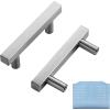 imageRavinte 30 Pack 3 Inch Cabinet Pulls Brushed Nickel Sqaure Kitchen Cabinet Handles Silver Cabinet Hardware Stainless Steel Drawer Pulls 5 Inch Overall Length with Mounting TemplateBrushed Nickel
