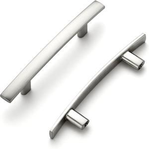imageRavinte 10 Pack Cabinet Handles Brushed Nickel Cabinet Pulls Kitchen Cabinet HandlesCurved Drawer Pulls in 5316 Inch Length with 3 Inch Hole Center Arch Kitchen Cabinet HardwareBrushed Nickel