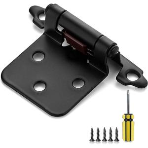 imageRavinte 50Pack 25Pairs 12inch Overlay Cabinet Door Hinges Kitchen Black SemiConcealed Hinges Face Mount Cabinet Hardware SelfClosing WDoor BumpersampampScrewdriver60