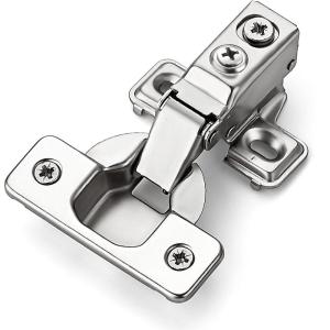 imageRavinte 60 Pack 30 Pairs Short Arm Kitchen Cabinet Hinges for 12 Inch Overlay Cabinet Brushed Nickel 105 Degree Opening Angle Hinges Soft Close Concealed with Mounting Screws for Face Frame Door60