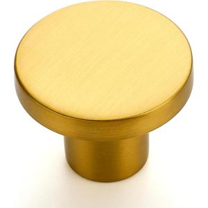 imageRavinte 20 Pack Cabinet Knobs Black Kitchen Cabinet Knobs Round Dresser Drawer Knobs Matte Black Drawer Pulls Closet Door Knobs 115 InchGold