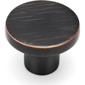 imageRavinte 20 Pack Cabinet Knobs Black Kitchen Cabinet Knobs Round Dresser Drawer Knobs Matte Black Drawer Pulls Closet Door Knobs 115 InchOil Rubbed Bronze