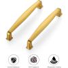 imageRavinte 45 Pack Solid 5 Inch Kitchen Cabinet Handles Brushed Nickel Cabinet Pulls Satin Nickel Drawer Pulls Kitchen Cabinet Hardware Kitchen Handles for Cabinets Cupboard Handles Drawer HandlesBrushed Brass