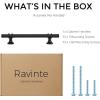 imageRavinte 10 Pack 1012 Inch Cabinet Pulls Kitchen Cupboard Handles with Round Base Matte Black Drawer Pulls Cabinet Handles 1012quot Length8quot Hole Center5