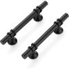 imageRavinte 10 Pack 1012 Inch Cabinet Pulls Kitchen Cupboard Handles with Round Base Matte Black Drawer Pulls Cabinet Handles 1012quot Length8quot Hole Center5