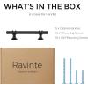 imageRavinte 10 Pack 1012 Inch Cabinet Pulls Kitchen Cupboard Handles with Round Base Matte Black Drawer Pulls Cabinet Handles 1012quot Length8quot Hole Center15