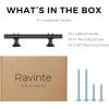 imageRavinte 10 Pack 1012 Inch Cabinet Pulls Kitchen Cupboard Handles with Round Base Matte Black Drawer Pulls Cabinet Handles 1012quot Length8quot Hole Center25