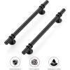 imageRavinte 10 Pack 1012 Inch Cabinet Pulls Kitchen Cupboard Handles with Round Base Matte Black Drawer Pulls Cabinet Handles 1012quot Length8quot Hole Center5