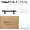 imageRavinte 10 Pack 1012 Inch Cabinet Pulls Kitchen Cupboard Handles with Round Base Matte Black Drawer Pulls Cabinet Handles 1012quot Length8quot Hole Center25