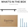 imageRavinte 10 Pack 1012 Inch Cabinet Pulls Kitchen Cupboard Handles with Round Base Matte Black Drawer Pulls Cabinet Handles 1012quot Length8quot Hole Center5