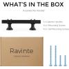 imageRavinte 10 Pack 1012 Inch Cabinet Pulls Kitchen Cupboard Handles with Round Base Matte Black Drawer Pulls Cabinet Handles 1012quot Length8quot Hole Center5