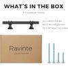 imageRavinte 10 Pack 1012 Inch Cabinet Pulls Kitchen Cupboard Handles with Round Base Matte Black Drawer Pulls Cabinet Handles 1012quot Length8quot Hole Center20