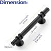 imageRavinte 10 Pack 1012 Inch Cabinet Pulls Kitchen Cupboard Handles with Round Base Matte Black Drawer Pulls Cabinet Handles 1012quot Length8quot Hole Center15