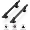 imageRavinte 10 Pack 1012 Inch Cabinet Pulls Kitchen Cupboard Handles with Round Base Matte Black Drawer Pulls Cabinet Handles 1012quot Length8quot Hole Center5