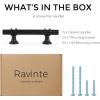 imageRavinte 10 Pack 1012 Inch Cabinet Pulls Kitchen Cupboard Handles with Round Base Matte Black Drawer Pulls Cabinet Handles 1012quot Length8quot Hole Center15