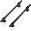 imageRavinte 10 Pack 1012 Inch Cabinet Pulls Kitchen Cupboard Handles with Round Base Matte Black Drawer Pulls Cabinet Handles 1012quot Length8quot Hole Center15