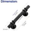 imageRavinte 10 Pack 1012 Inch Cabinet Pulls Kitchen Cupboard Handles with Round Base Matte Black Drawer Pulls Cabinet Handles 1012quot Length8quot Hole Center5